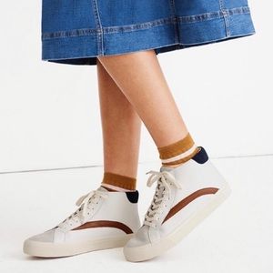 NWOT MADEWELL Sidewalk Colorblock Leather Hightop Sneakers